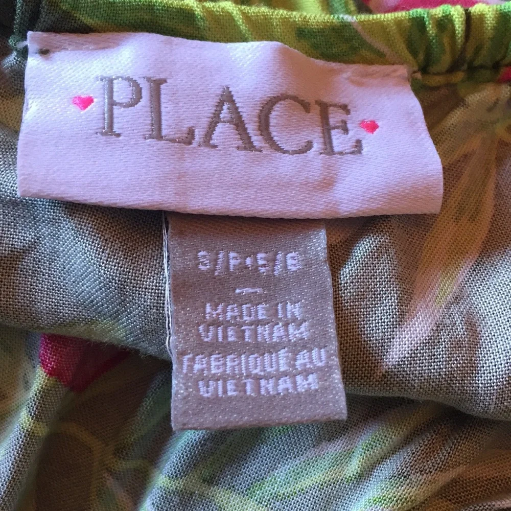 The Children’s place romper pink flower and green leaf design size small